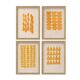 Collection de 4 peintures abstraites jaunes signées eawy