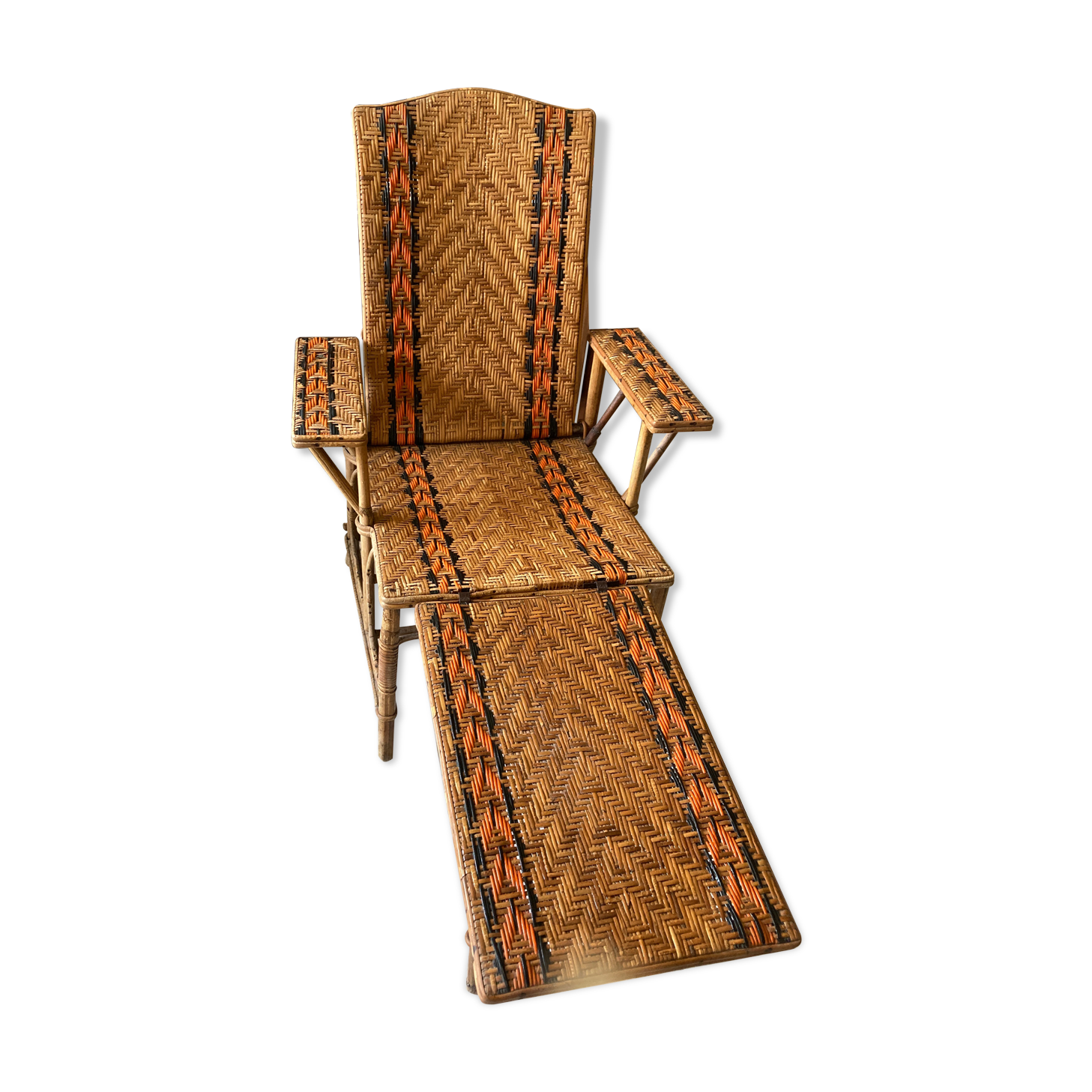 Chaise longue en rotin