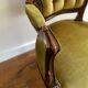 Cabriolets or Bergère armchairs Louis XV style in light green upholstered velvet