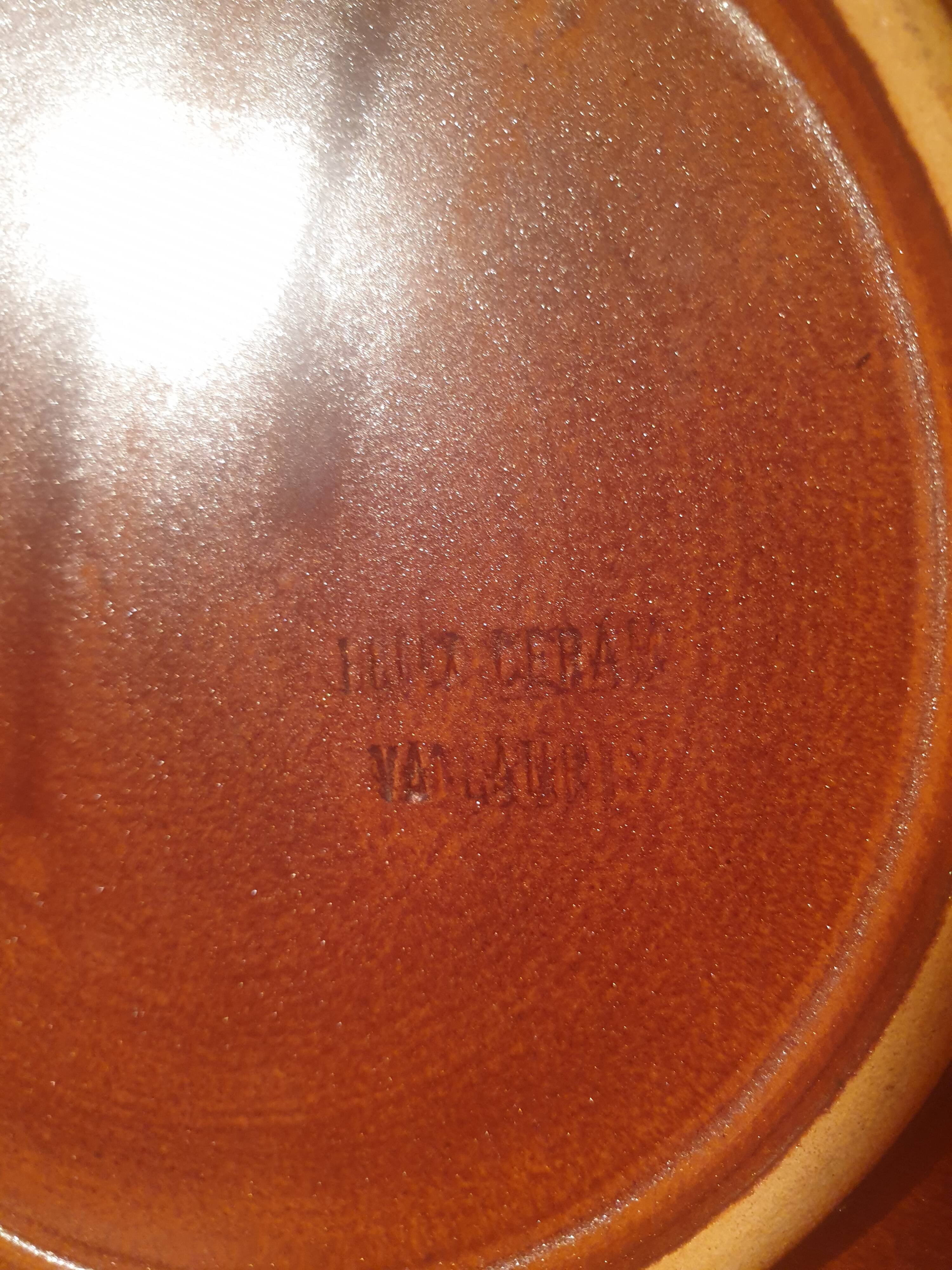 Set of 6 Félix Ceram Vallauris dessert plates