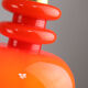 Mid-century Red Glass & Brass Pendant Lamp