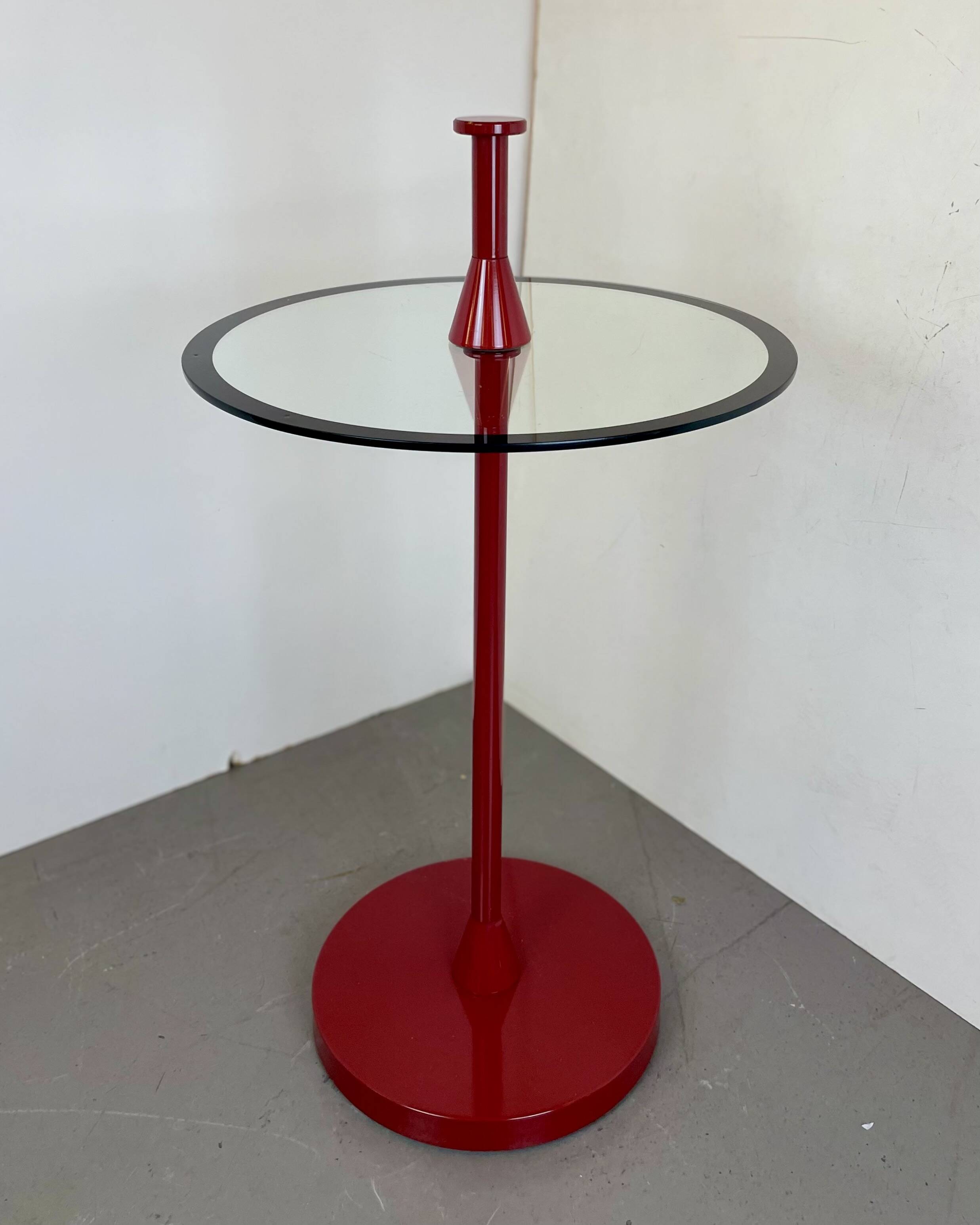 Postmodern Red Side Table, 1980s