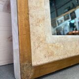 Large antique mirror Maison Fournier in white marble – 137 x 115 cm