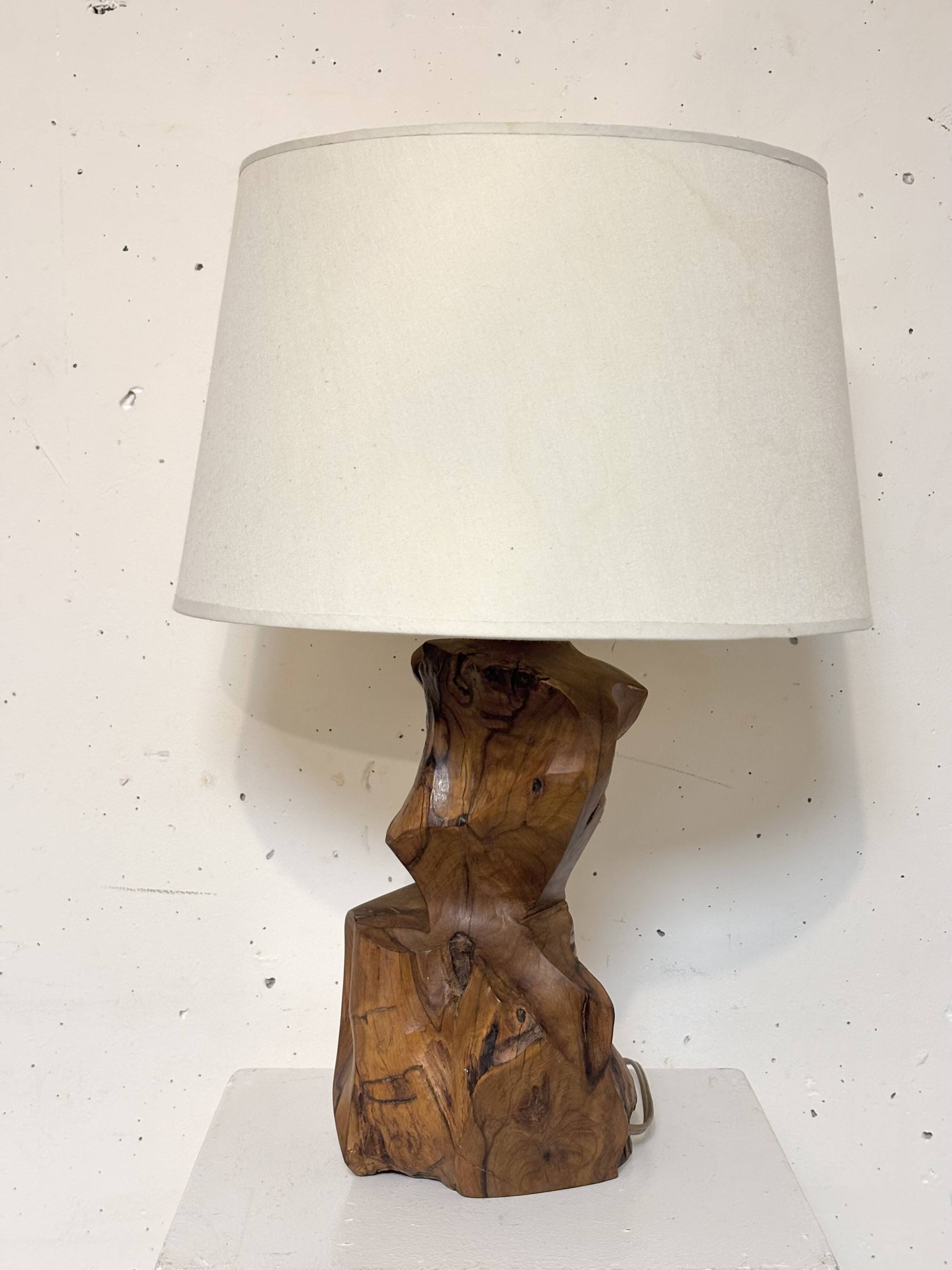 Olive wood lamp 1950