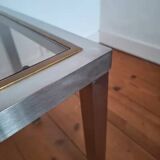 Hollywood Regency Coffee Table - Chrome & Brass - Guy Lefèvre Style -