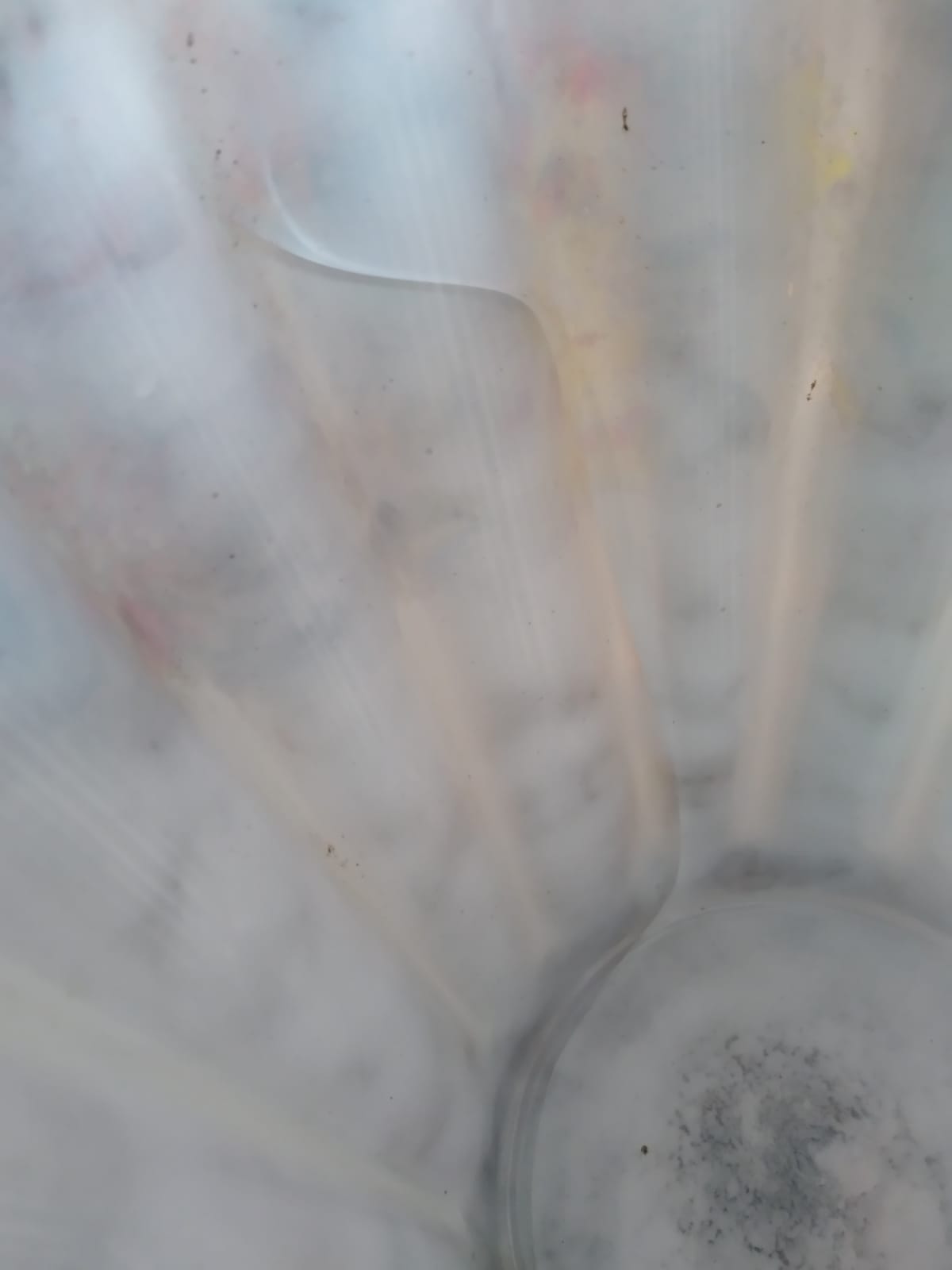 Vase glass paste metal frame