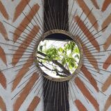 Mirror sun golden metal 60cm