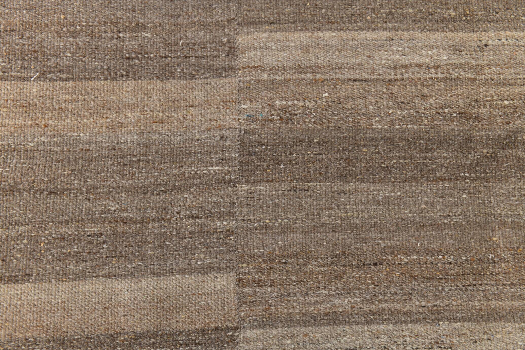 7x10 Light Brown Anatolian Flatweave Vintage Kilim Rug, 225x309 Cm