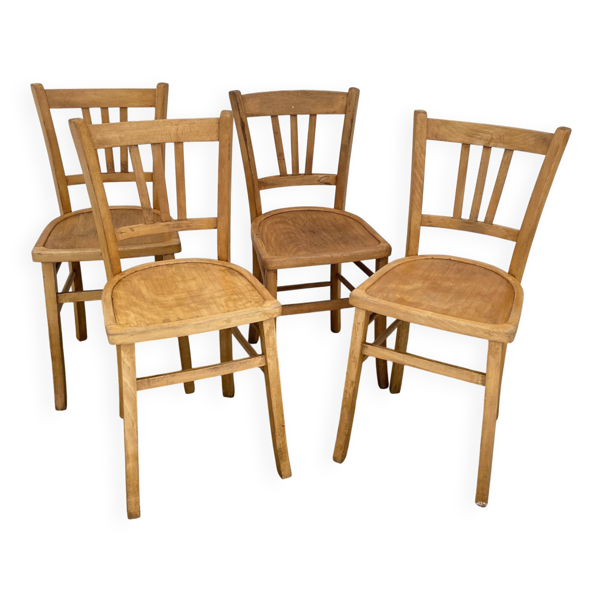 Série de 4 chaises bistro vintage 1949-50