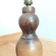 Handmade turned wooden foot lamp