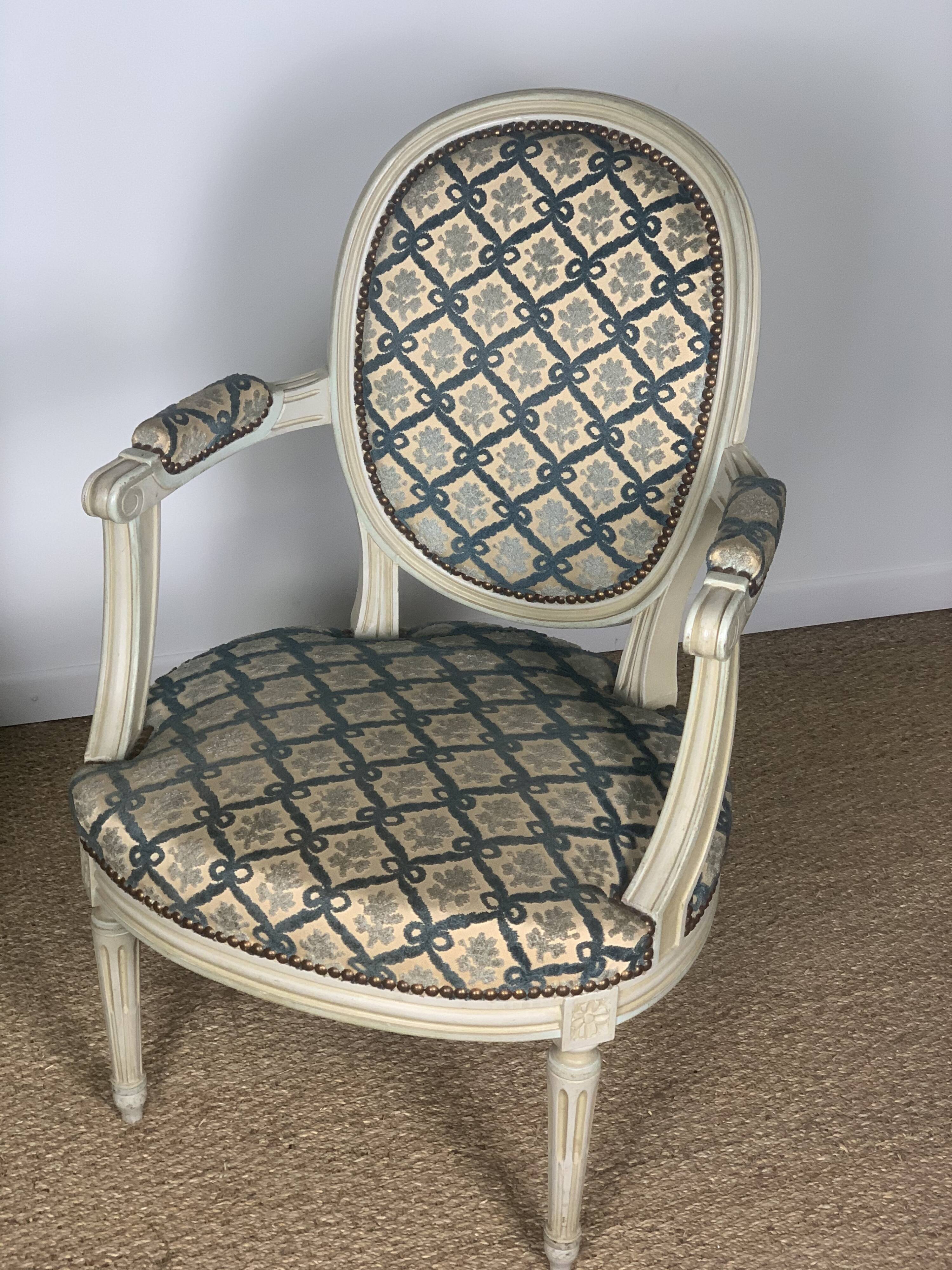 Pair of medallion chairs Louis XVI