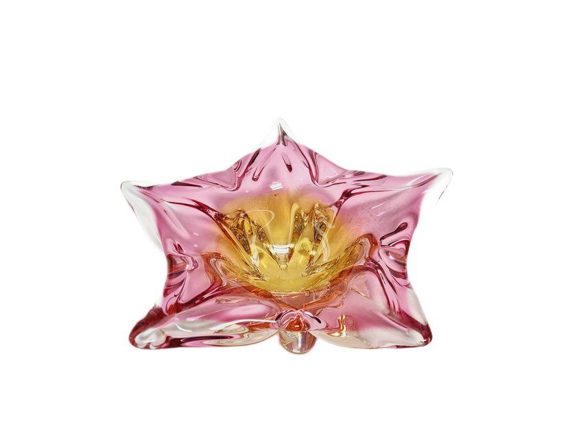 Decorative bowl by J. Hospodka for Chribska Glassworks, former Czechoslovakia, 1960s