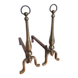 Brass or bronze andirons