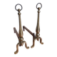 Brass or bronze andirons