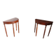 Lot de 2 consoles demi-lune avec tiroir - merisier - style Louis Philippe