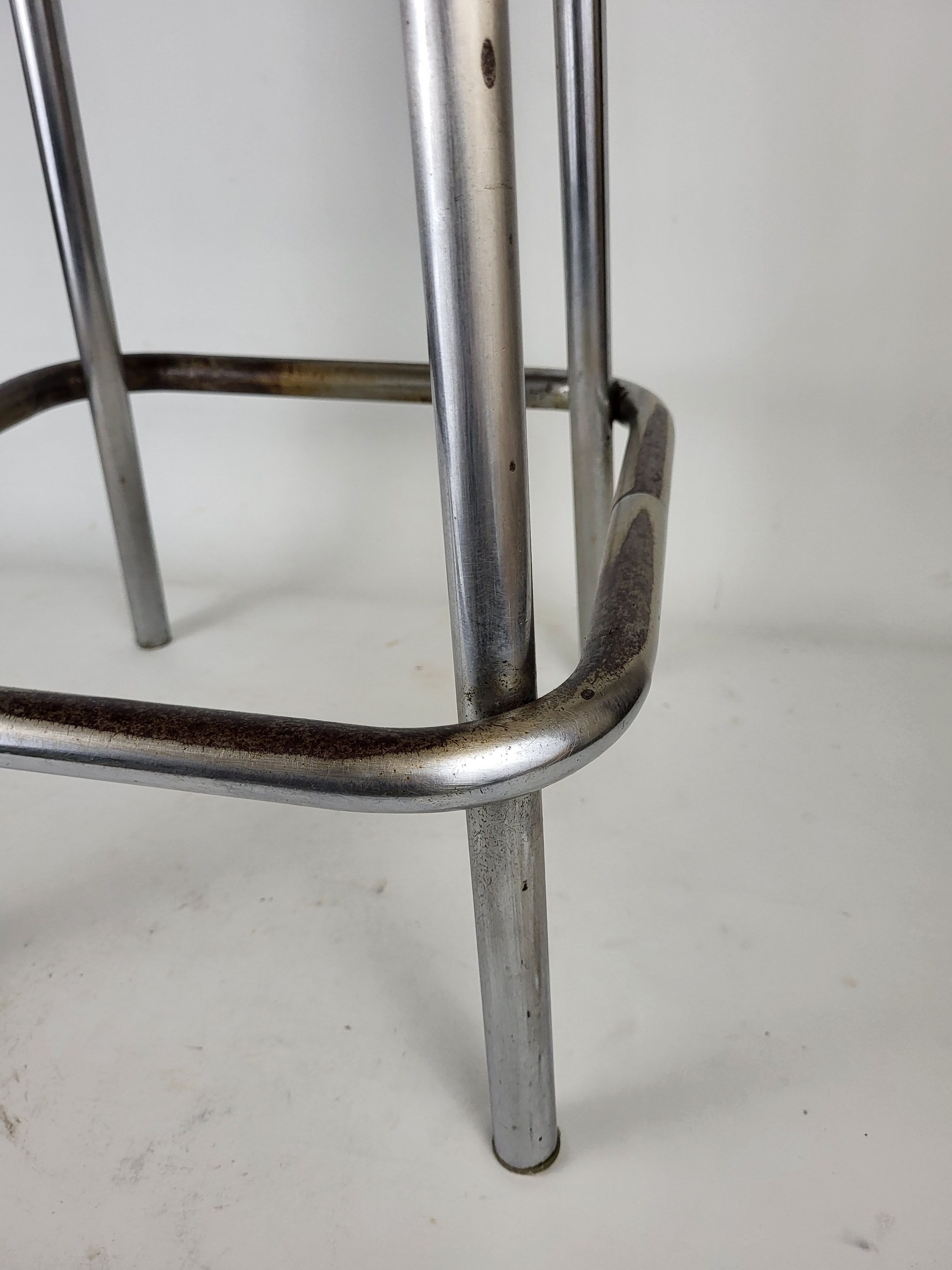 Industrial metal and wood stool