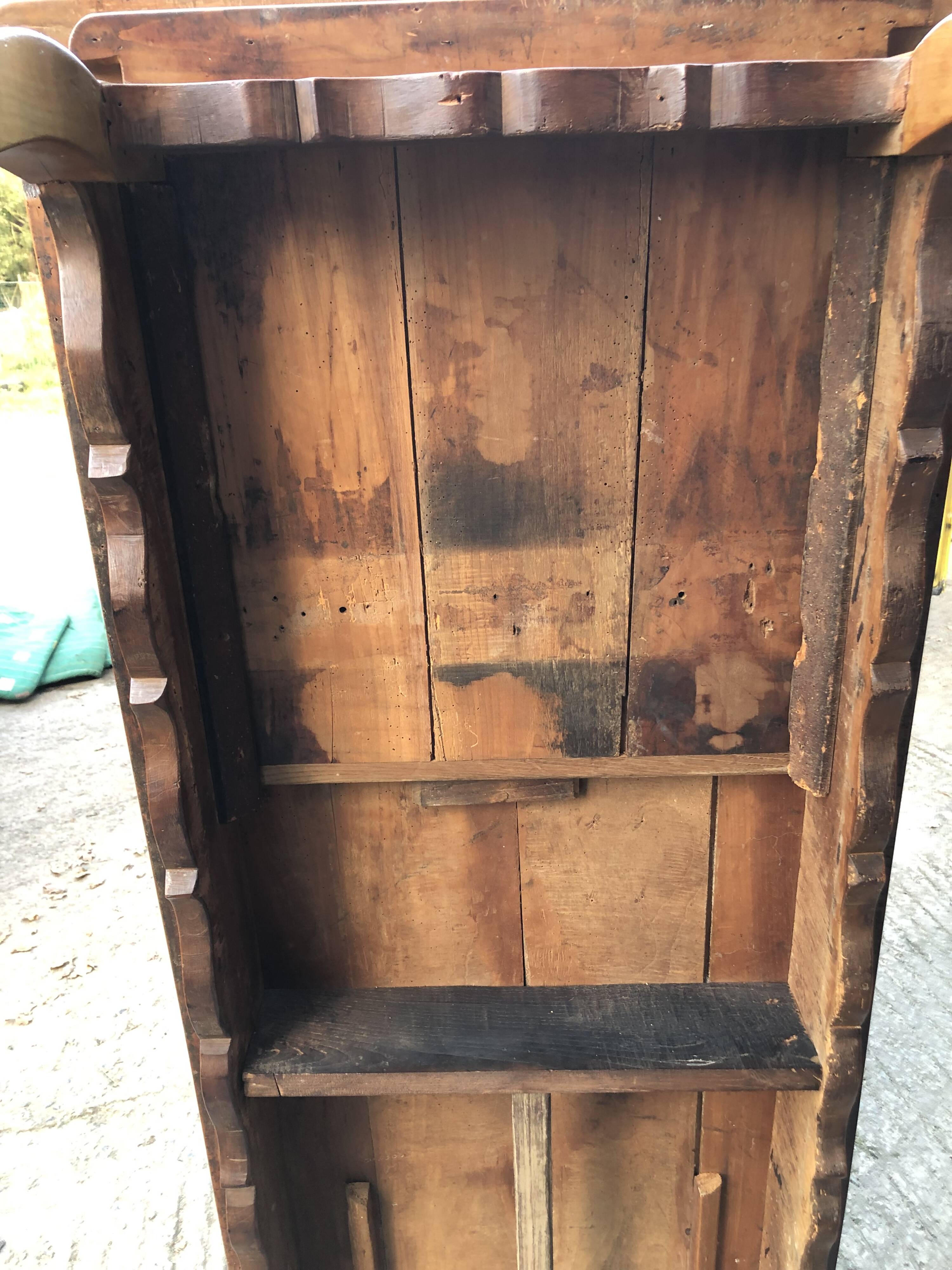 Antique Louis XV style farmhouse table in solid cherry wood.