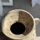 Large cream vase with double spiral handles in antique style, made of terracotta, H42 D3.
