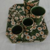 6-piece smoking service of enamelled earthenware