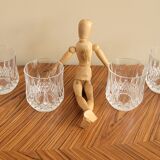 Set of 6 chiseled crystal water or whiskey glasses