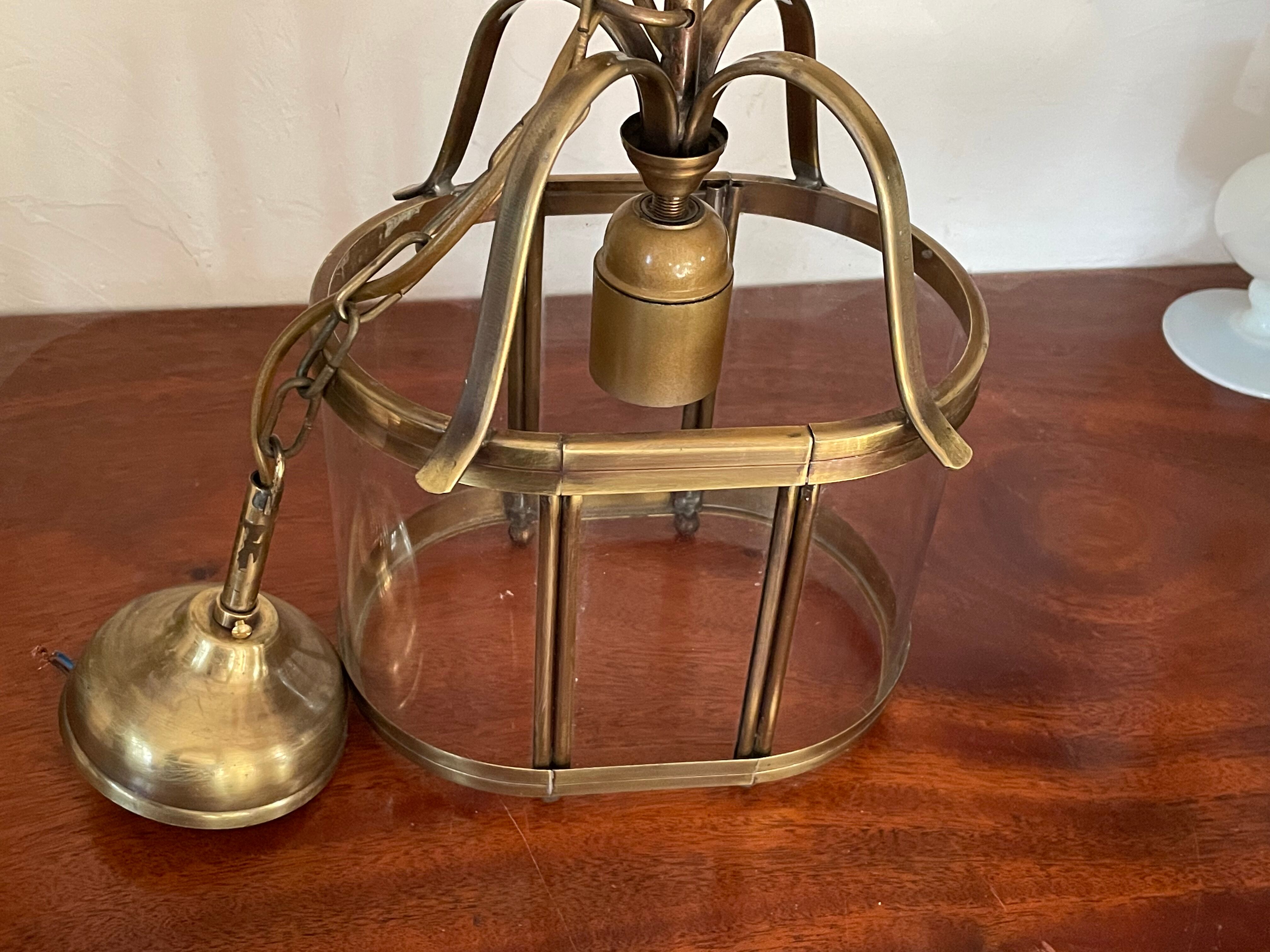 Brass lantern pendant lamp