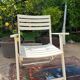 Salon de jardin bois blanc vintage