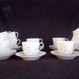 Limoges, Camille Tharaud - Coffee service for 8 people. in Limoges porcelain, “Swan” decor
