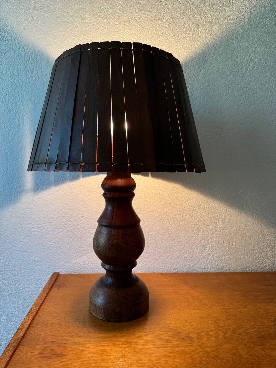 Large teak lamp from the 60s