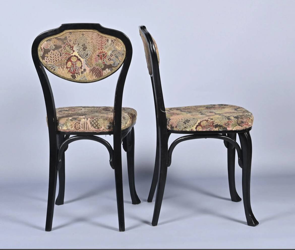 Suite de 6 chaises bistrot jacob  et josef kohn noires
