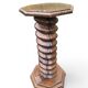Antique carved solid oak pedestal, octagonal top and turned column.