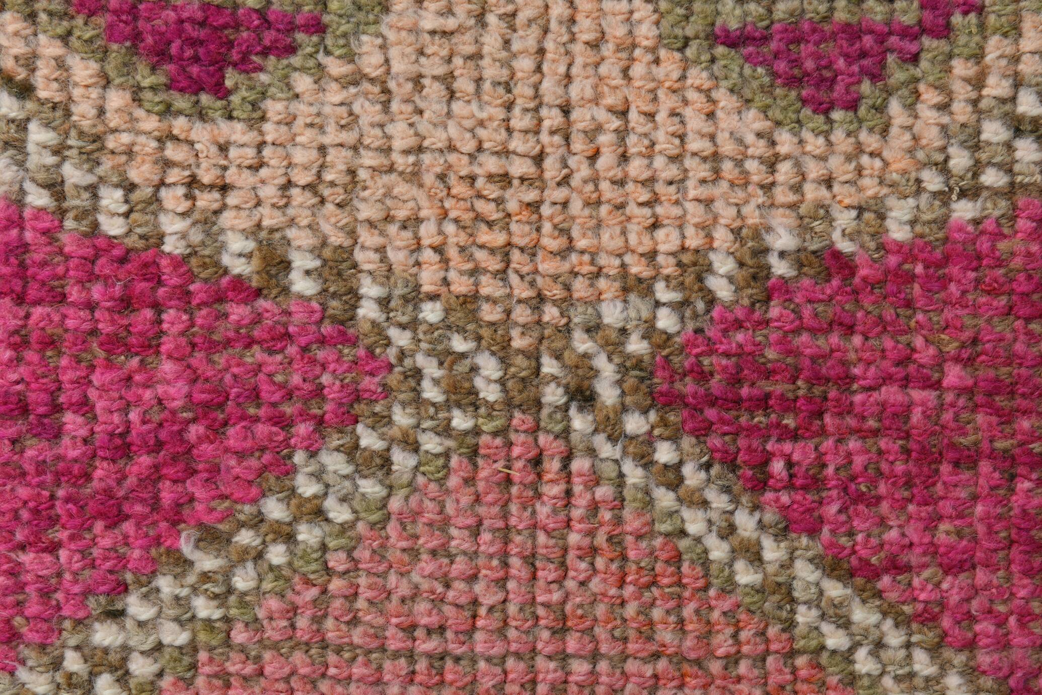 3x10 Pink & Cream Turkish Vintage Runner Rug, 100x317Cm