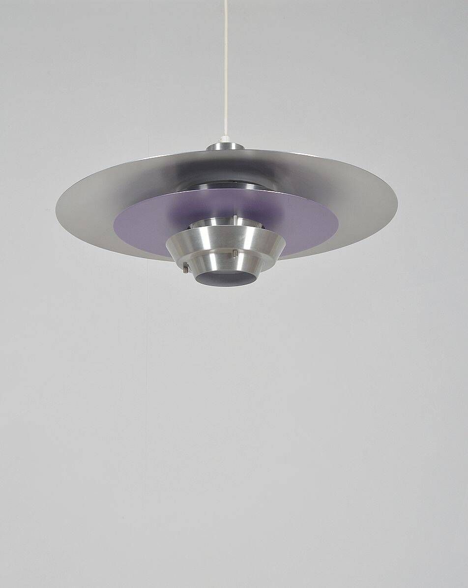 Danish ufo-shaped hanging lamp in metal, 1970s