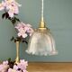 Vintage glass holophane pendant light