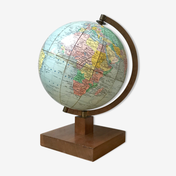 Mappemonde socle en bois