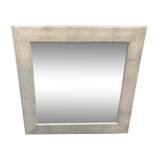 Mirror in leather from galuchat- 119x119cm
