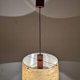 Danish teak and fiberglass pendant lamp from the 50s/60s