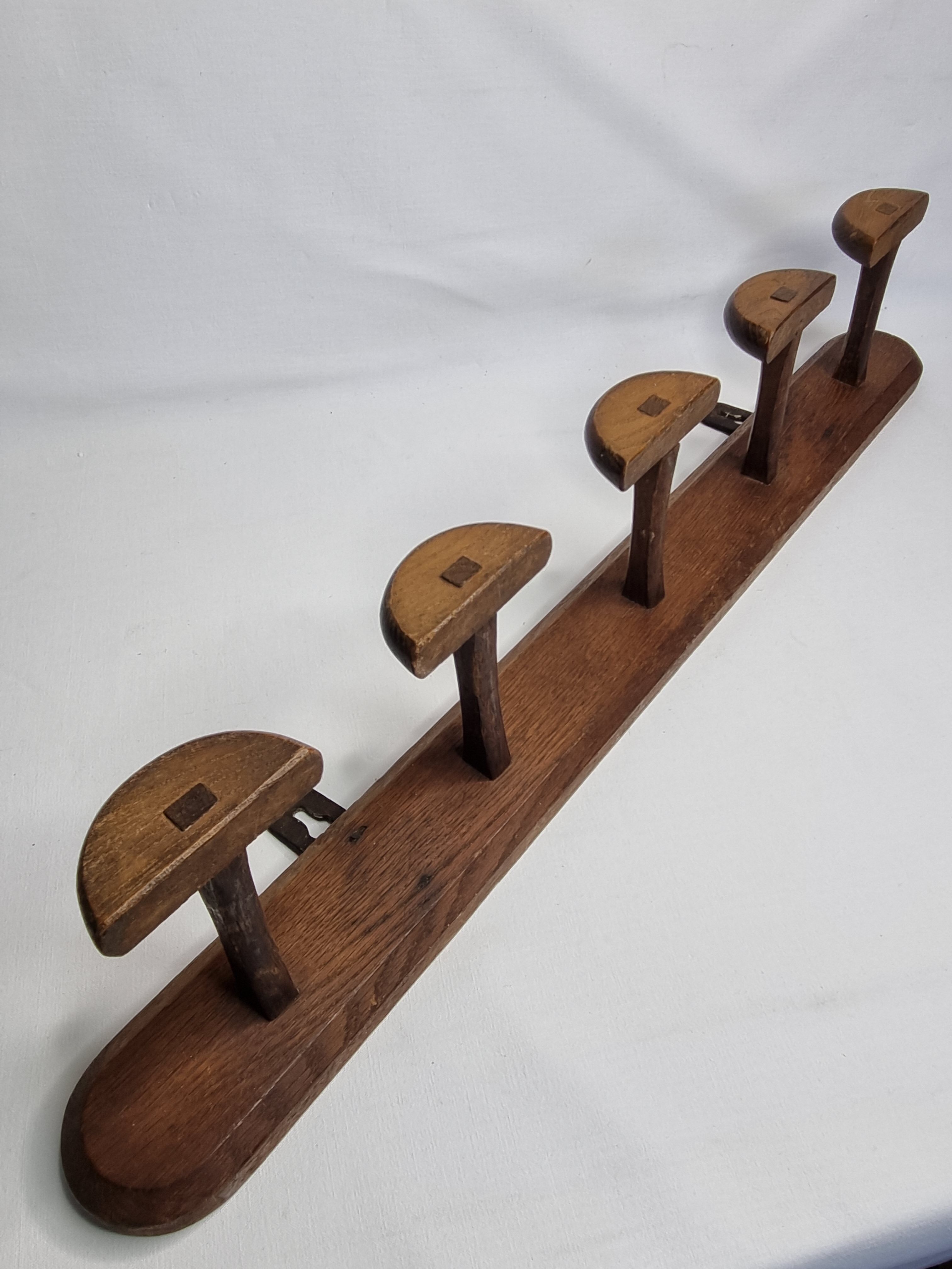 Wall coat rack in solid wood "half-moon" handmade, 75 cm