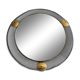 Round wall mirror in brass and black wire, 1960s, Germany
