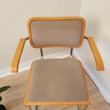 Vintage Marcel Breuer Cesca Chairs by BENE Austria 1980s / Upholstered Gray Fabric Armchair with Arm