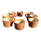 Set of 8 stoneware coffee cups