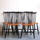 Suite de 5 chaises vintage belges à barreaux