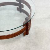Table basse ronde en palissandre, années 1970