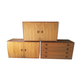 Enfilade scandinave à suspendre 3 modules en teck Denmark