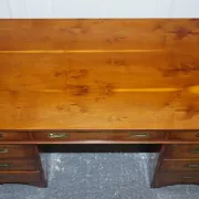 Vintage Military Campaign Twin Desk in Yew Wood