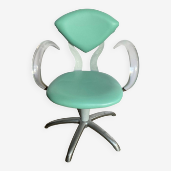 Skai swivel hairdressing chair with plexiglass armrests an70