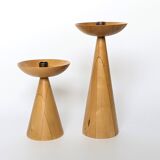 Vintage IKEA turned wooden candle holders | Pair