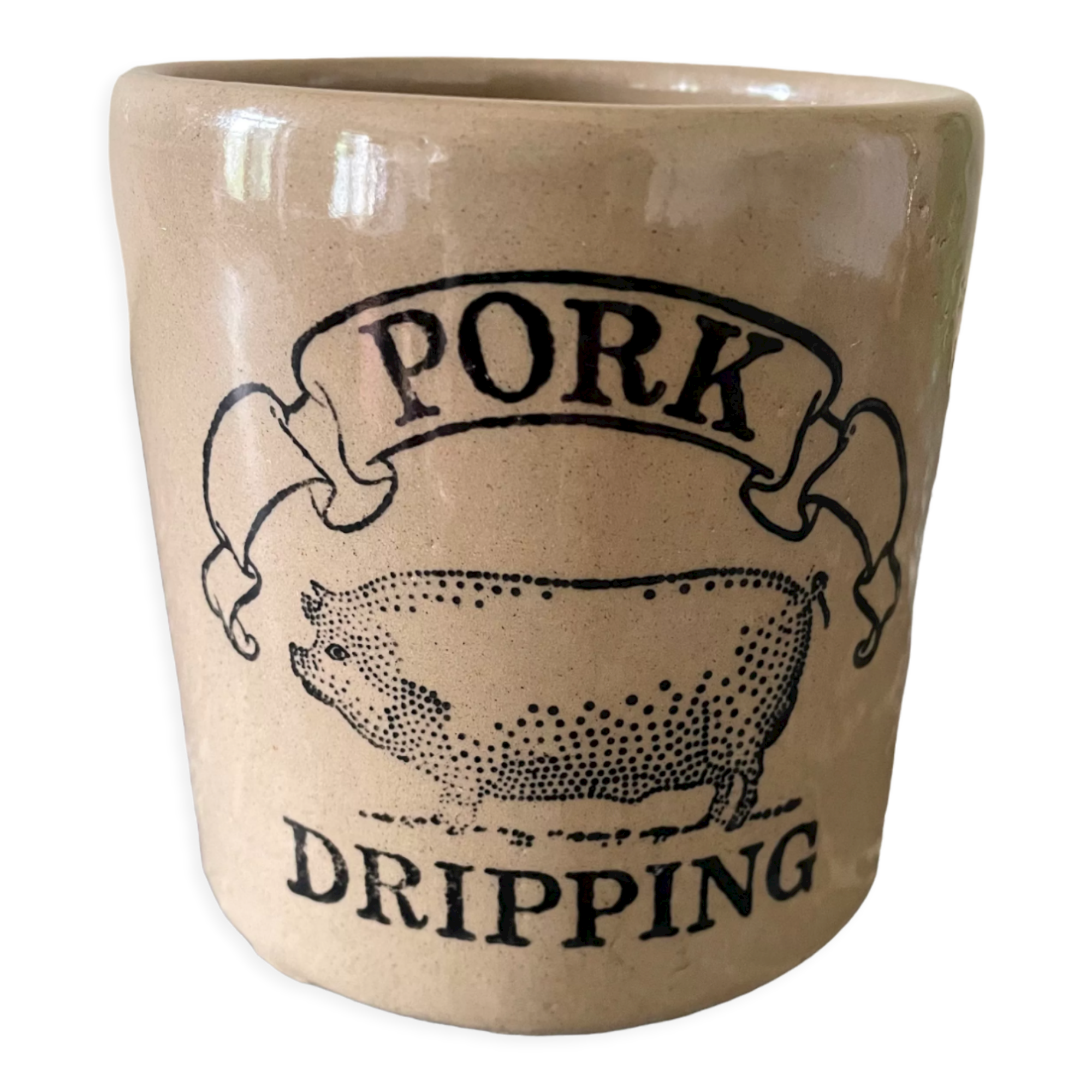 Glazed stoneware pot