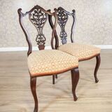 Antique Louis XV Ash Chairs with Openwork Backrests, Set of 4