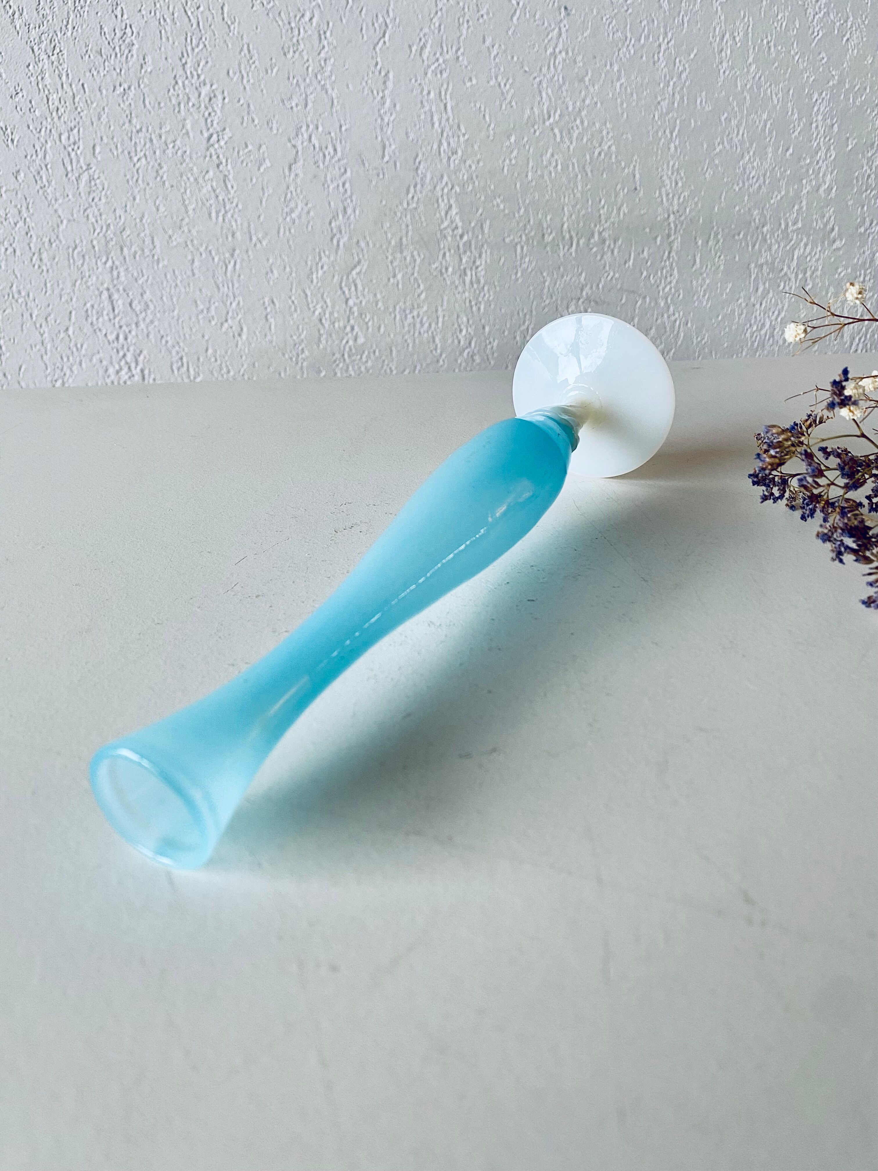 Antique vase in blue and white opaline