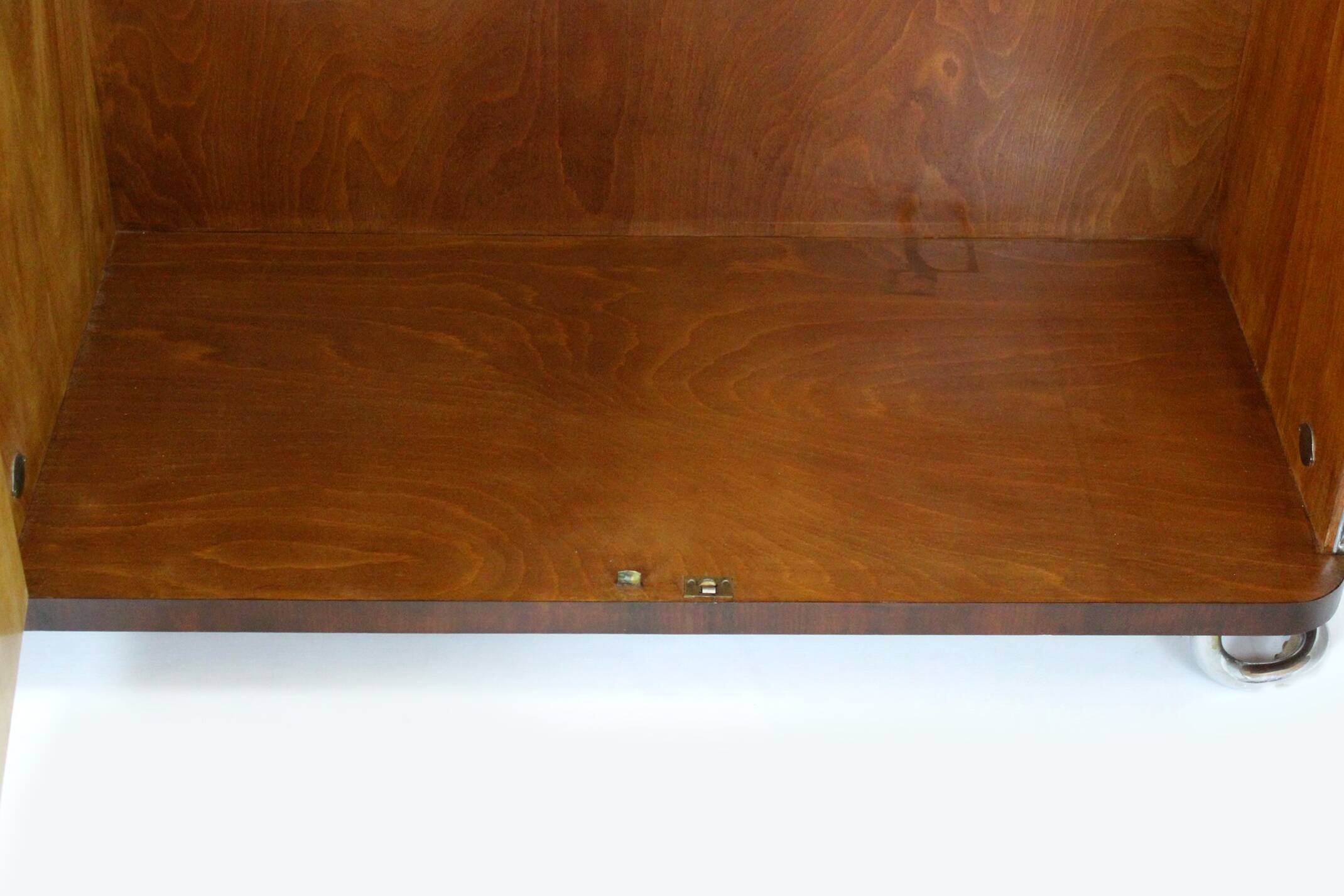 Vintage Bauhaus Chromed Tubular Steel Wardrobe by Hynek Gottwald, 1930s